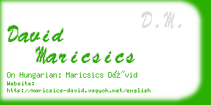 david maricsics business card